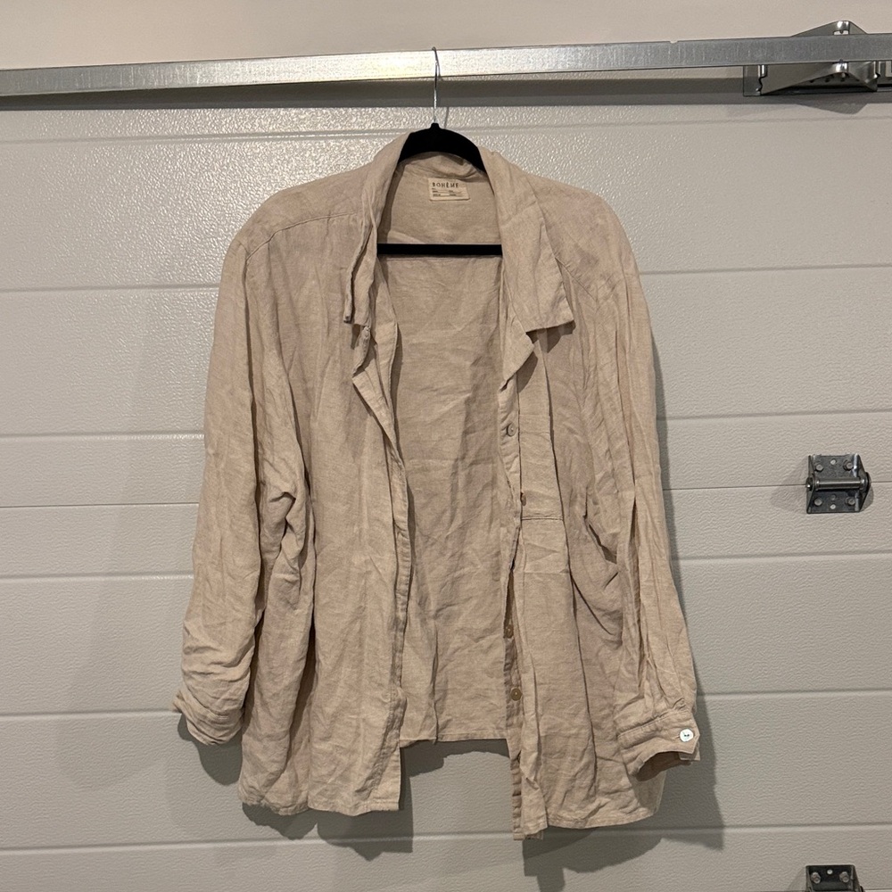 Bohme Beige Button Down Shirt